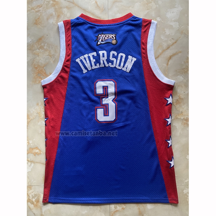 Camiseta All Star 2024 Eastern Conference Allen Iverson NO 3 Azul